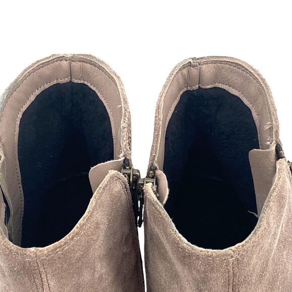 Hotter Leather Ankle Booties 9 Samia Tan Side Zip Western Neutral Preppy Minimal - Picture 10 of 12